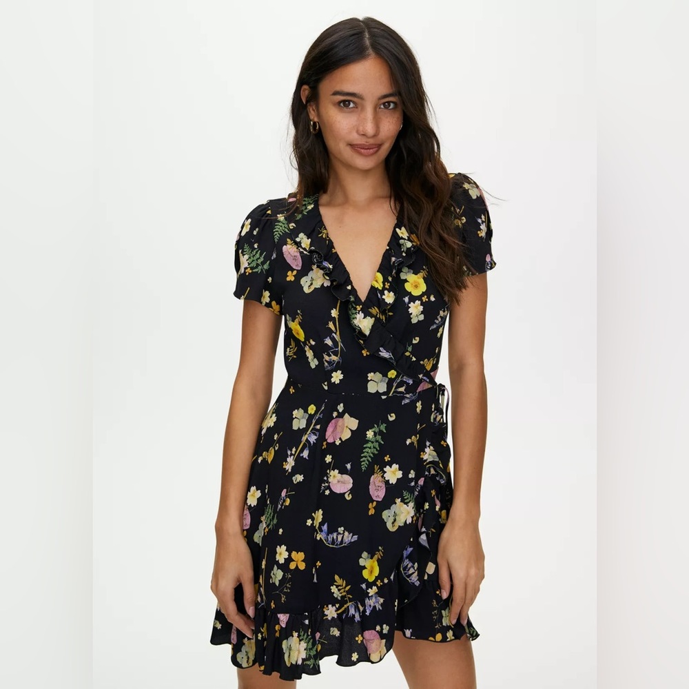 Aritzia Ruffle Wrap Dress